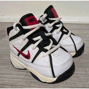 Baby Boy Nike High Top Sneakers Shoes White Red Black Sz 2
